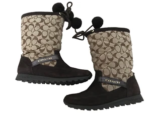 Coach Juniper Women's BROWN Winter Boots Sz 8 B (1287) - Picture 1 of 9
