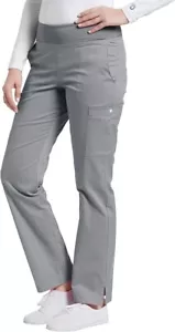 White Cross Allure Women's Light Gray Yoga Double Cargo Scrub Pants Size Medium - Picture 1 of 7