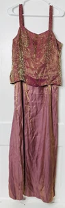 Vintage Alex Evenings Maxikleid Gr. 14 90er Y2K schillernder Satin ärmellos Fairycore - Bild 1 von 12