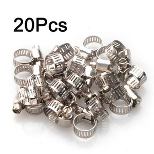 Practical Clips 1/2"-3/4" Adjustable Clamps Fuel Hoses Stainless Steel - Picture 1 of 12