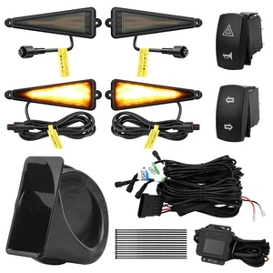 Universal UTV ATV Blinker Flowing LED w/Rocker Switch 110D Horn Turn Signals Kit - Picture 1 of 14