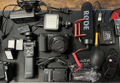 Sony ZV-E10 Mirrorless Camera with 16-50mm Lens, Black and accessories  - Image 1 of 4