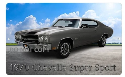 1970 Shadow Gray Chevelle SS Metal Aluminum Sign 8x12 inches Man Cave Gift New - Image 1 of 2