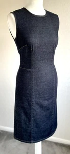 HOBBS Indigo Denim Dark Blue Shift Dress Size UK10 EUR38 *VGC* - Picture 1 of 4
