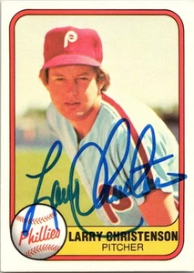 Fleer Philadelphia Phillies #8 1981 firmado por Larry Christenson autografiado - Imagen 1 de 2