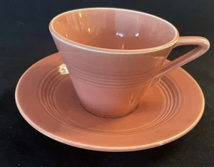 Vintage Harlequin Tea Cup and Saucer Original Rose Fiesta Homer Laughlin MCM - Picture 1 of 10
