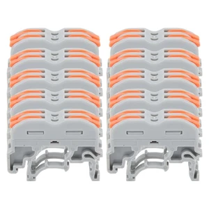 2 In 2 Out DIN Rail Type Lever Wire Connector Wire Splicing Connectors Elect NEW - Afbeelding 1 van 12
