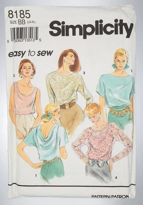Vintage 1992 Padrão de Costura Simplicidade 8185 Misses Conjunto de Tops tamanho 22, 24 - Imagem 1 de 3
