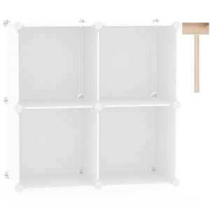 Cube Storage Organizer, 4-Cube Shelves Units, Closet Cabinet, DIY Plastic Mod... - Picture 1 of 8