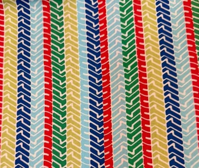 Michael Miller Fabric TREADS Colorful Tire Tracks Stripe 44” x BTY - Image 1 of 3