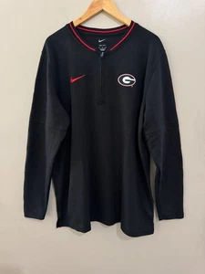 Nike UGA Georgia Bulldogs Team Issue On-Field Coach 1/2 Zip Jacke schwarz Herren L - Bild 1 von 10