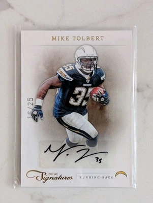 2011 Panini Prime Signatures Gold Signatures /25 Mike Tolbert #127 Auto - Image 1 of 2