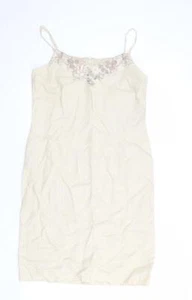 Kaliko Womens Beige Linen Blend Tank Dress Size 12 V-Neck Zip - Picture 1 of 10