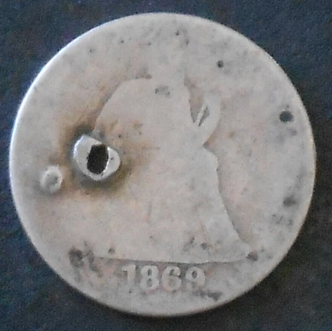 Rare 1869-P Silver Seated Liberty Dime. Low Mintage!!!!! Free Shipping!!!!!!!!!! Cover