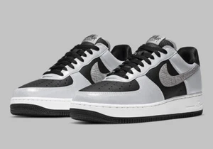AUTHENTIC NIKE AIR FORCE 1 B Silver Snake Reflective Black DJ6033-001 Men size - Picture 1 of 8
