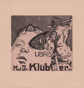 Ex Libris Medicina Oskar Graf Para El Dr. Joseph Klüber Placa De Libro - Picture 1 of 1