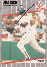 Jim Rice 1989 Fleer MLB Card #97 Boston Red Sox + Free Mystery Card