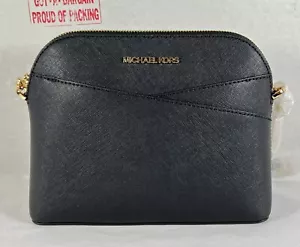 Michael Kors Jet Set Borsa a tracolla da viaggio a cupola media nera in pelle saffiano - Foto 1 di 11