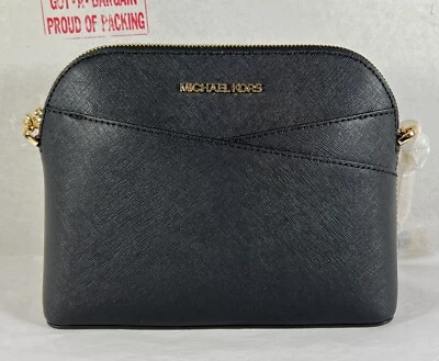 Michael Kors Jet set Travel Medium Dome Black Saffiano Leather CrossBody Bag - Image 1 of 4