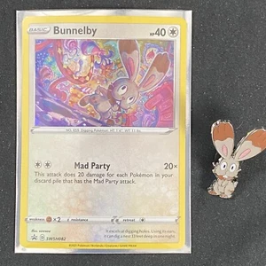 Bunnelby - SWSH082 + PIN Black Star Promo Pokemon Card - Picture 1 of 2
