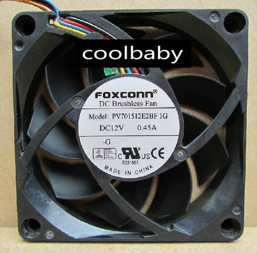 Ventilador FOXCONN PV701512E2BF 1G 70*70*15mm 12V 0.45A 4 pinos - Imagem 1 de 1