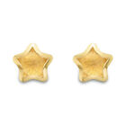 Star Shaped Gold Round Stud Earrings Satin Brushed 9ct Yellow Gold British Made