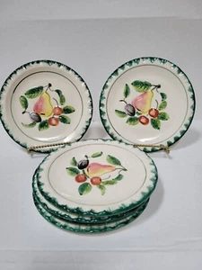 Vintage Ceramic Hand Painted Small Dessert Plates Italy Fruit Motiff  - Picture 1 of 11
