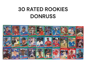 Donruss Rated Rookies Lot of 30  Rookie Baseball Cards  80's 90's - Picture 1 of 5