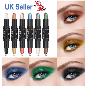 Pearly Eyeshadow Stick Double Ended Waterproof Long Lasting Shimmer Eye Makeup - Picture 1 of 17