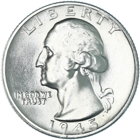 1945 S Washington Quarter 90% Silver BU US Coin See Pics A572 Cover