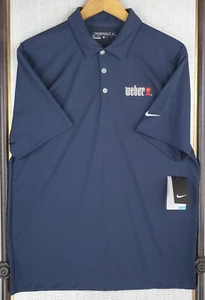 NWT NIKE GOLF x WEBER GRILLS Size Medium Mens Polo Shirt DRI-FIT Blue Wicking - Picture 1 of 18