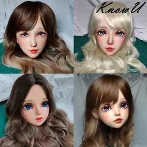 Kigurumi Animated Mask Female Cosplay Headgear Make-up Mask with Wig and Eyes - Picture 1 of 28