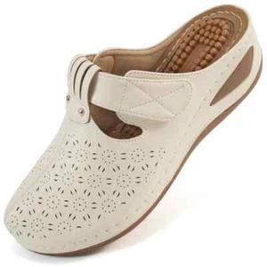 NEW WOMEN'S MULES COMFORTABLE SUMMER CLOSED TOE CLOGS SANDALS - SIZE 7 1/2 - Picture 1 of 5