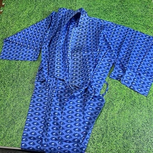 Vintage The Oriental Bangkok Unisex Adult Robe One Size Blue Elephant Print - Picture 1 of 5