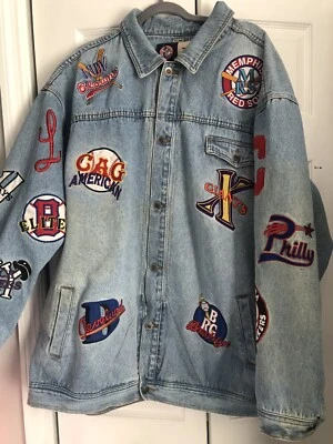 Chaqueta de Jean Azul Museo de Béisbol Liga Negra De Colección Para Hombre Talla 3XL Tocado Foto 1 de 4