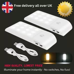 Rechargeable Motion & Light Sensor Night Lights With Magnetic Stick on - 2 Pack - Picture 1 of 19