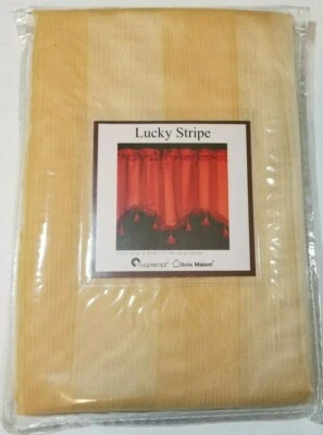 Stylemaster Belle Maison Lucky Stripe Gold Novelty Sheer Tie Up Shade 44"X 63" Foto 1 de 2