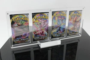 4-Fach Acryl Case für 4 Pokemon YuGiOh Booster Schutz Box Gehäuse & Standfuß - Bild 1 von 5