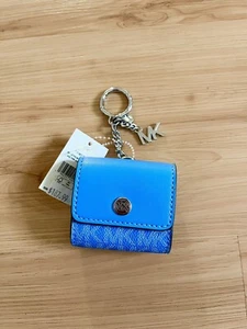 Michael Kors Ladies Fashion Case For AirPods Pouch Keychain Ring Cover Blue - Photo 1 sur 7