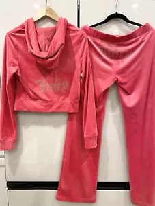 NEW Juicy Couture Women Tracksuit Pants & Hoodie Set Pink - SIZE MEDIUM - Picture 1 of 3