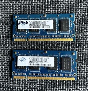 Lot Of Two(2) Nanya 1GB PC2-6400S RAM for Laptop