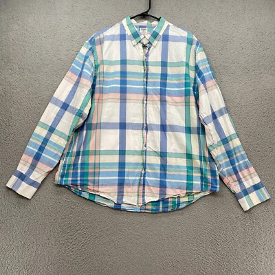 Camisa Bonobos Para Hombres XXL Cuadros Botones Cuadros Azul Verano Peso Popelín Oficina Foto 1 de 4