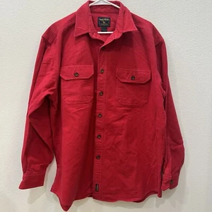 WOOLRICH MENS RED FLANNEL WORK/CHORE SHIRT GORPCORE OUTDOOR CABINCORE SZ EST XXL - Picture 1 of 14