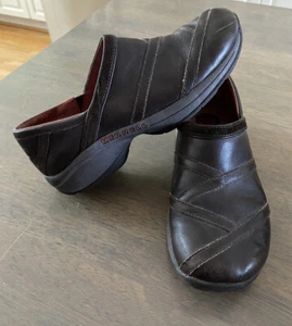 Merrell Primo Patch Bug braune Leder Slipper Halbschuhe Clogs Damenschuhe Größe 7,5 - Bild 1 von 8