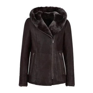 Genuine sheeps leather Shearling Coat For Women, Shearling jacket,Leather Bomber - Picture 1 of 4