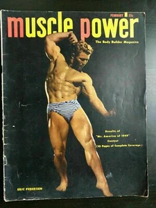 Muscle Power February 1949 Mr. America Eric Pedersen Body Builder Cover #M106 - Foto 1 di 3