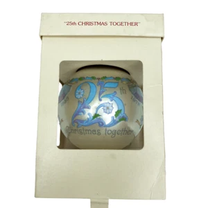 Vintage Hallmark Ornament for 25th Anniversary Christmas Together Glass 1978 - Picture 1 of 4