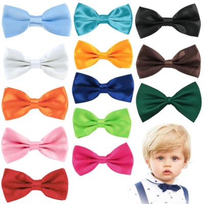 Corbata de moño ajustable de satén pre atada para bebés cuello fiesta informal boda Foto 1 de 4