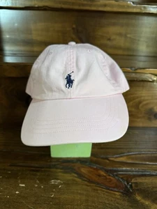 Ralph Lauren Polo Cap Light Pink Blue Horse One Size Leather Adjustable Band - Picture 1 of 10