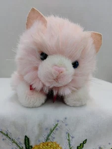 Vintage 1980er Plüschtier rosa KITTY KATZE PELZIG A&A Plüsch inkl. Compton, Filzohren, 9 Zoll - Bild 1 von 6